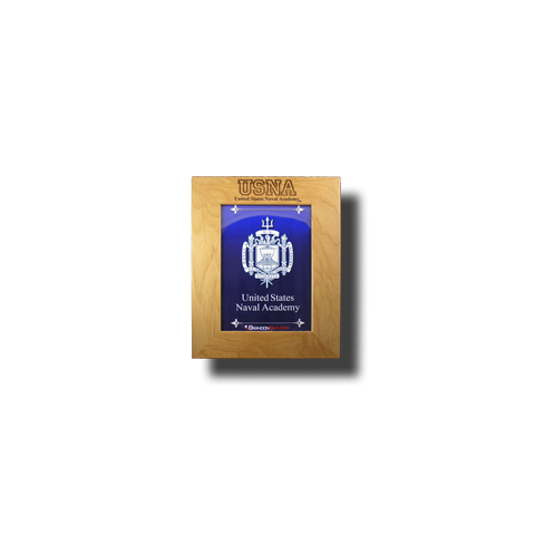 USNA Initial 4x6 Picture Frame Alder