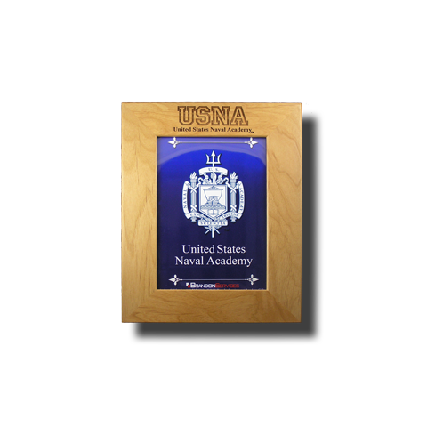 USNA Initial 5x7 Picture Frame Alder