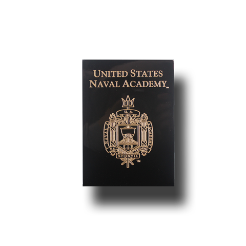 USNA Academy Crest 6x8 Plaque - Black Lacquer