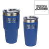 U.S. Naval Academy USNA Initials engraved on blue insulated tumblers