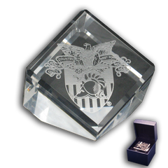 Dual Academy Paperweight - West Point & Air Force Academy