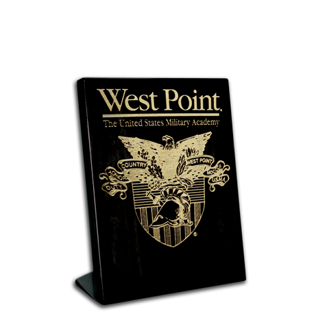 5x7 West Point Black Piano Finish Free-Standing Award Plaque