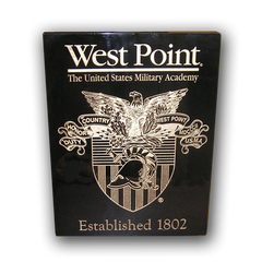 7"x9" West Point Black Piano Finish Plaque With Crest and Established Date