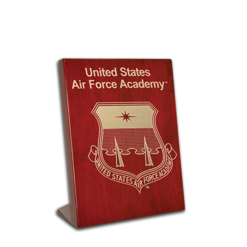 5x7 Air Force Academy Rosewood Piano Finish Free-Standing Award Plaque