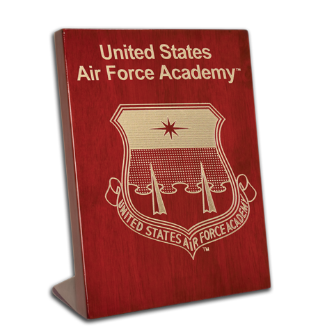 7x9 Air Force Academy Rosewood Piano Finish Free-Standing Award Plaque