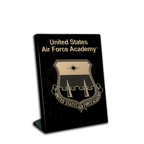 5x7 Air Force Academy Black Piano Finish Free-Standing Award Plaque