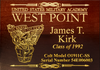 1992 West Point Class Pistol Display Case - Glass Top