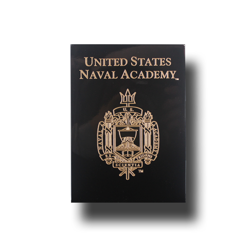 USNA Academy Crest 7x9 Plaque - Black Lacquer