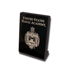 Naval Academy Crest 5x7 Plaque Stand-up - Black Lacquer