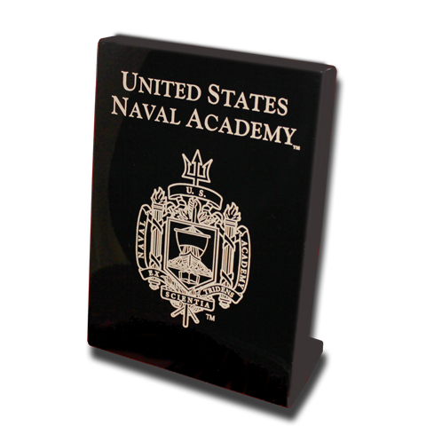 USNA Academy Crest 7x9 PlaqueStand-up - Black Lacquer