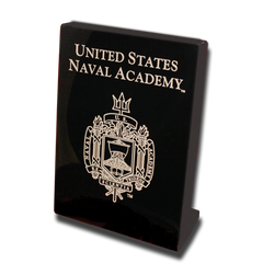 Naval Academy Crest 7x9 Plaque Stand-up - Black Lacquer