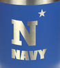 U.S. Naval Academy N-Star Logo Engraved on blue insulated tumblers