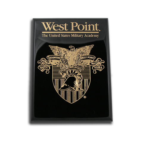 8x10 West Point Black Piano Finish Award Plaque