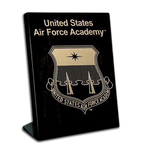 7x9 Air Force Academy Black Piano Finish Free-Standing Award Plaque