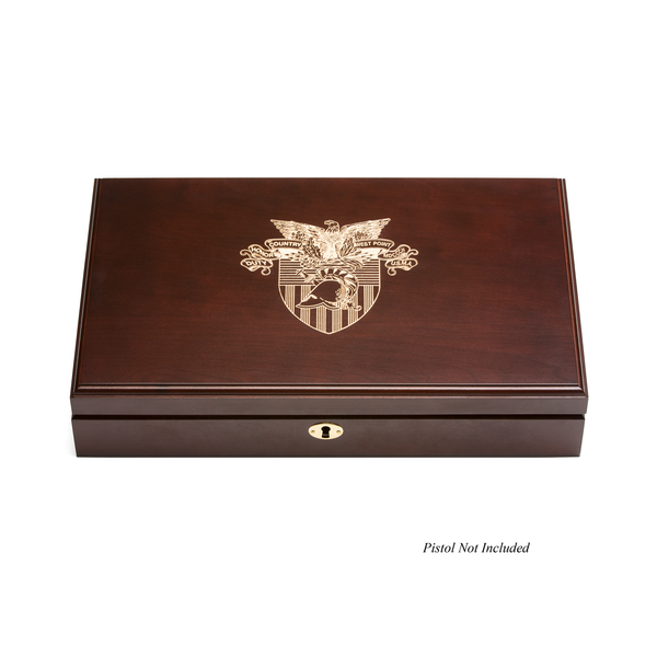 West Point Class Pistol Custom Display Case with engraved top