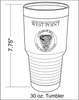 West Point Class of 2021 Class Crest Insulated Tumblers