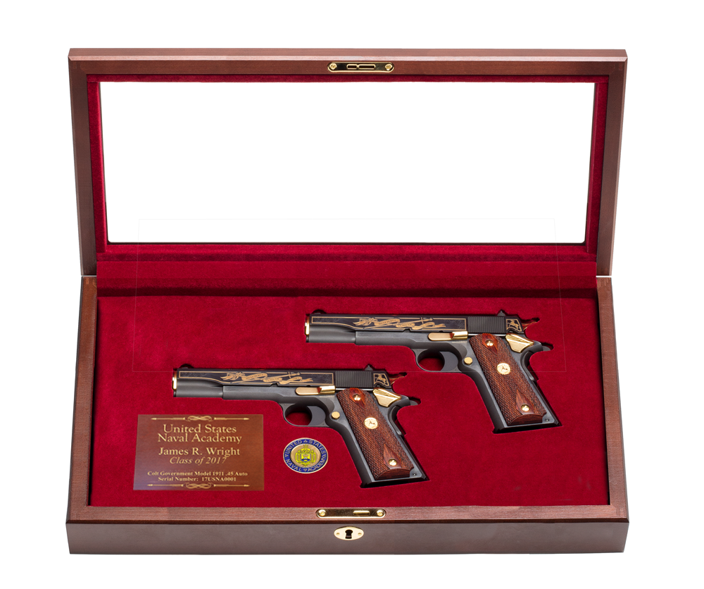 2023 Naval Academy Dual Class Pistol Display Case - Glass Top