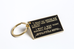 General Marshall Plaque Brass-Plated Key Chain